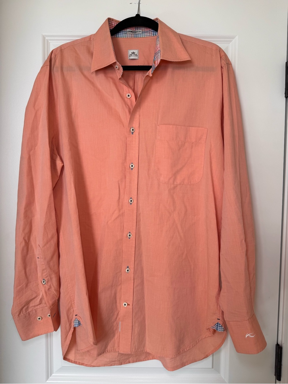 Peter Millar Peach Long-Sleeve Cotton Shirt